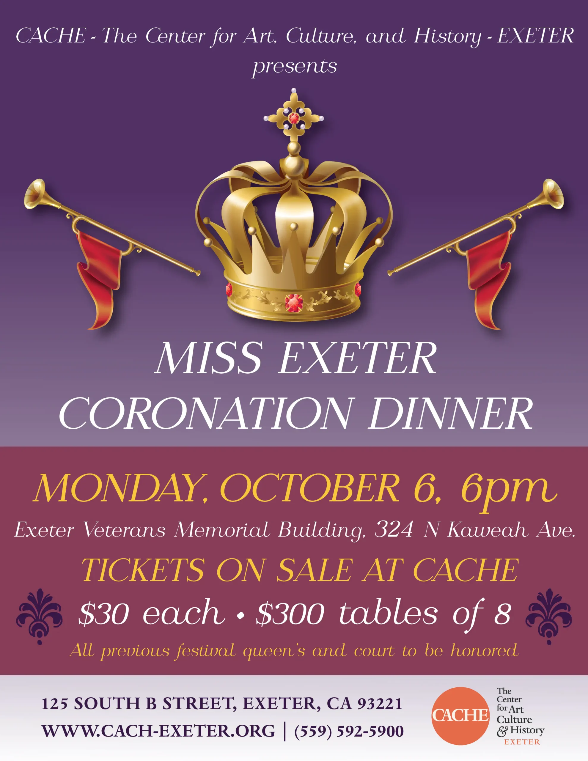 Miss Exeter Coronation Dinner Flier